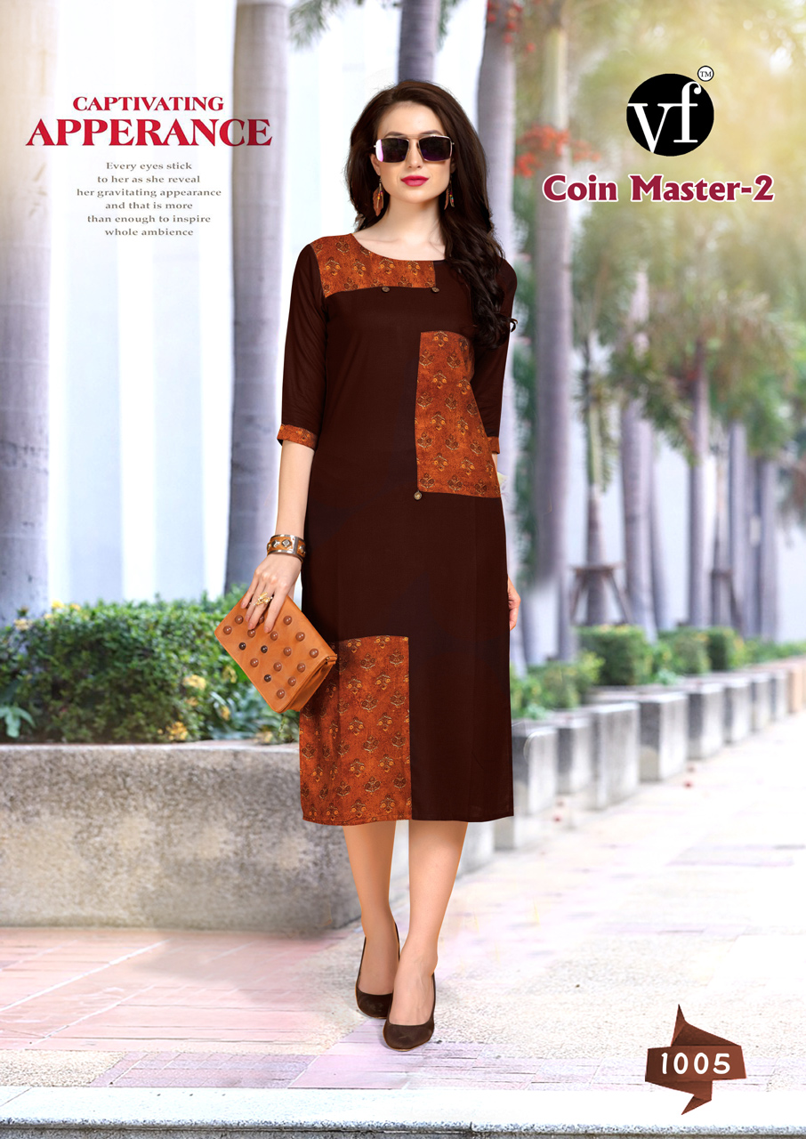 Vee Fab Designer Coin Master-2 Printed Kurti Vee Fab Designer Coin Master-2 Printed Kurti